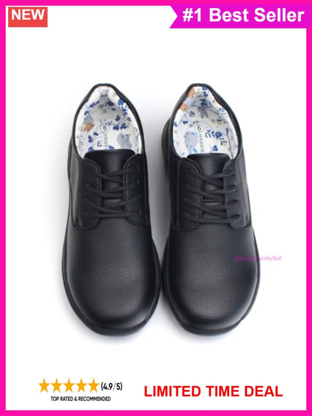 Women's Slip Resistant Lightweight Nursing Work Shoes Lace Up Comfort